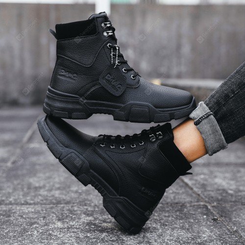 Men High Top Steel Toe Boots Lace Up Work Safety Shoes Army Combat Hiking